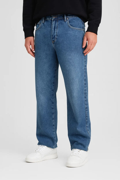 Jean Homme - Coupe Large Délavée Taille Mi-Haute | Casual