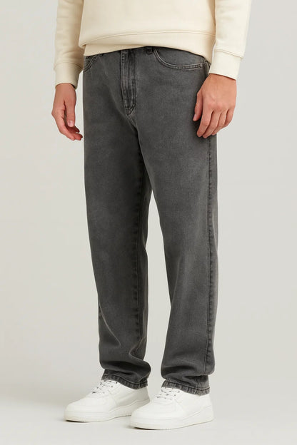 Jean Homme - Coupe Large Délavée Taille Mi-Haute | Casual