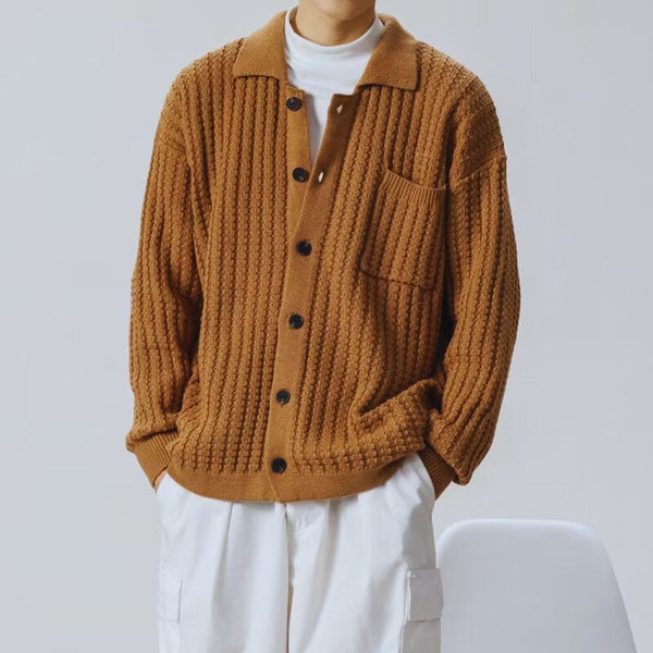 Jules - Cardigan homme oversize en grosse maille chaud et décontracté