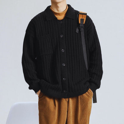 Jules - Cardigan homme oversize en grosse maille chaud et décontracté