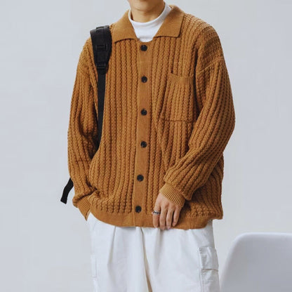 Jules - Cardigan homme oversize en grosse maille chaud et décontracté