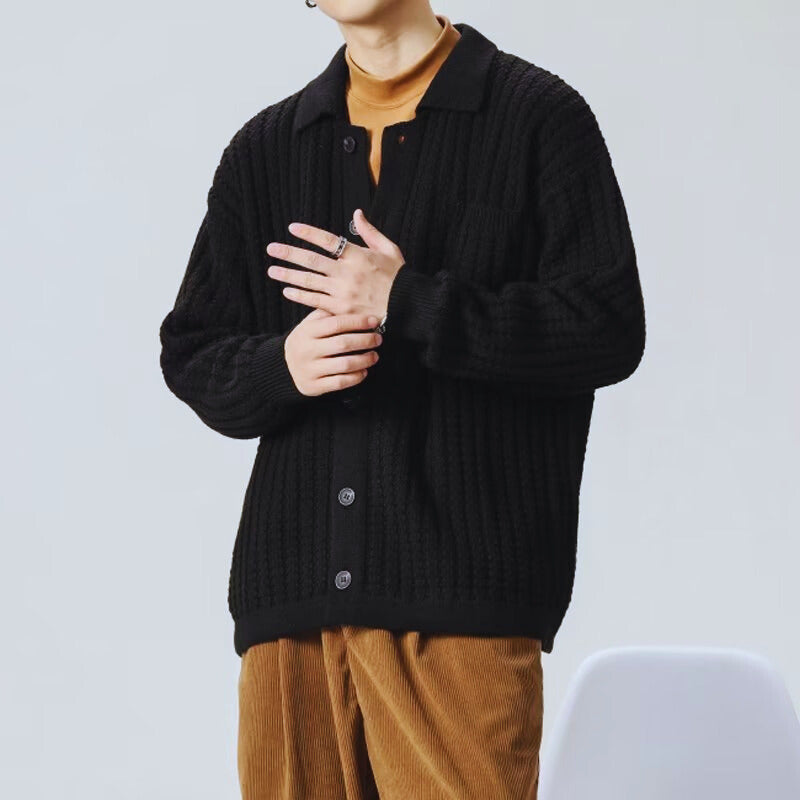 Jules - Cardigan homme oversize en grosse maille chaud et décontracté