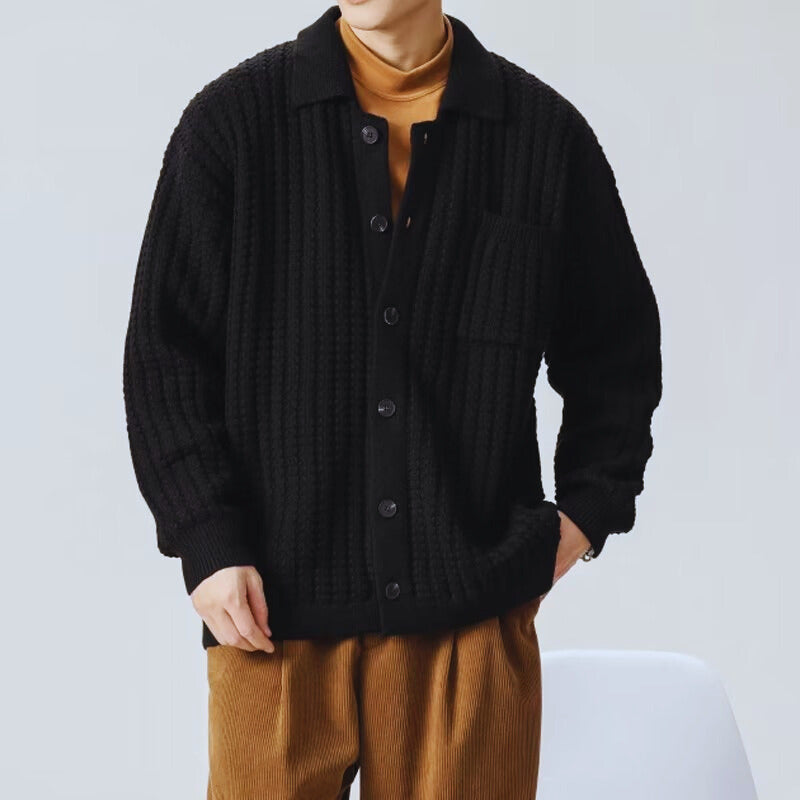 Jules - Cardigan homme oversize en grosse maille chaud et décontracté