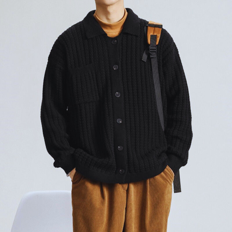 Jules - Cardigan homme oversize en grosse maille chaud et décontracté