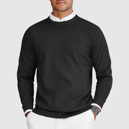 Jules - Pull homme col rond décontracté et chaud en maille fine