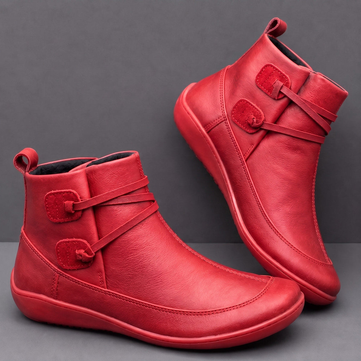 Julie - Bottines femme plates souples et larges pour pieds larges