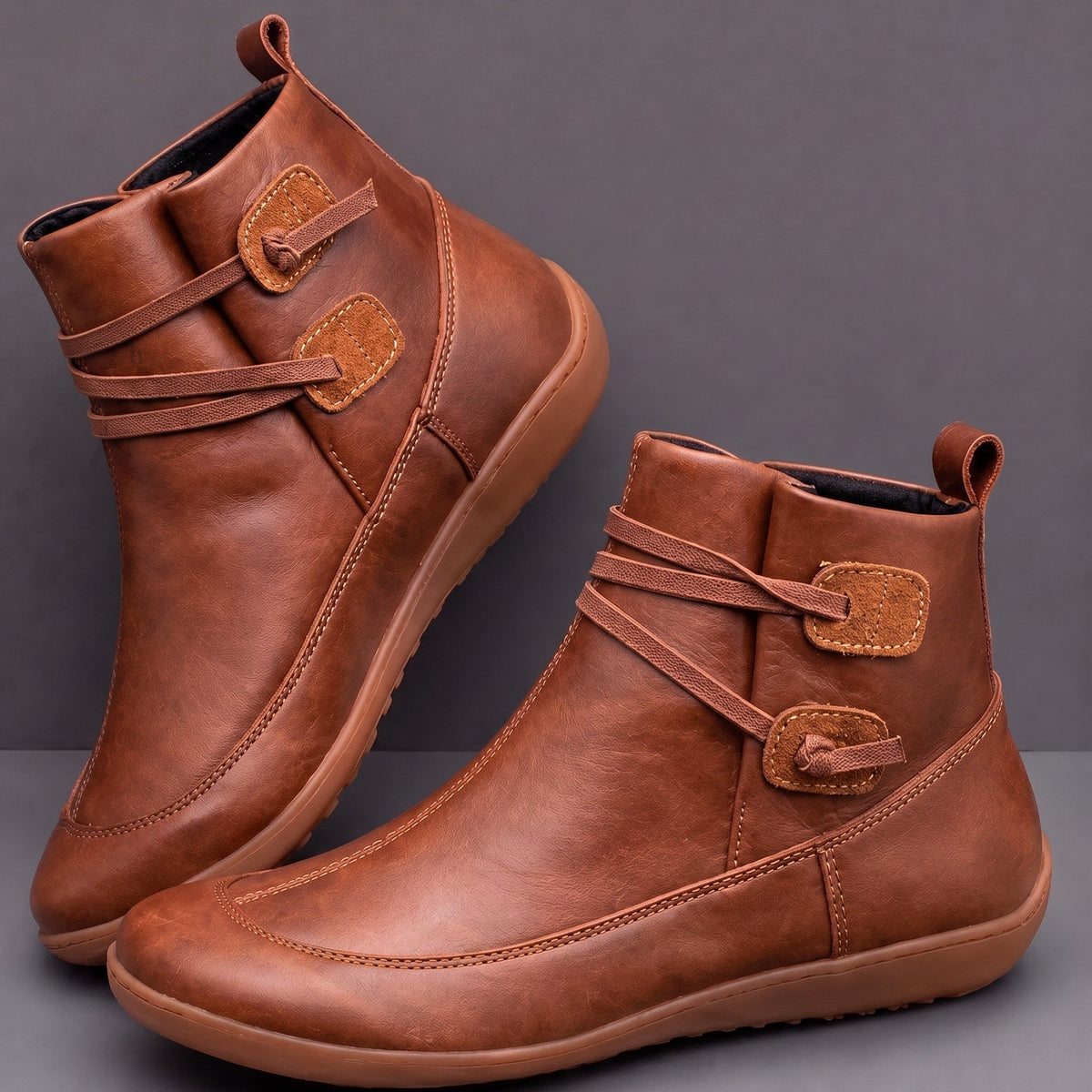 Julie - Bottines femme plates souples et larges pour pieds larges