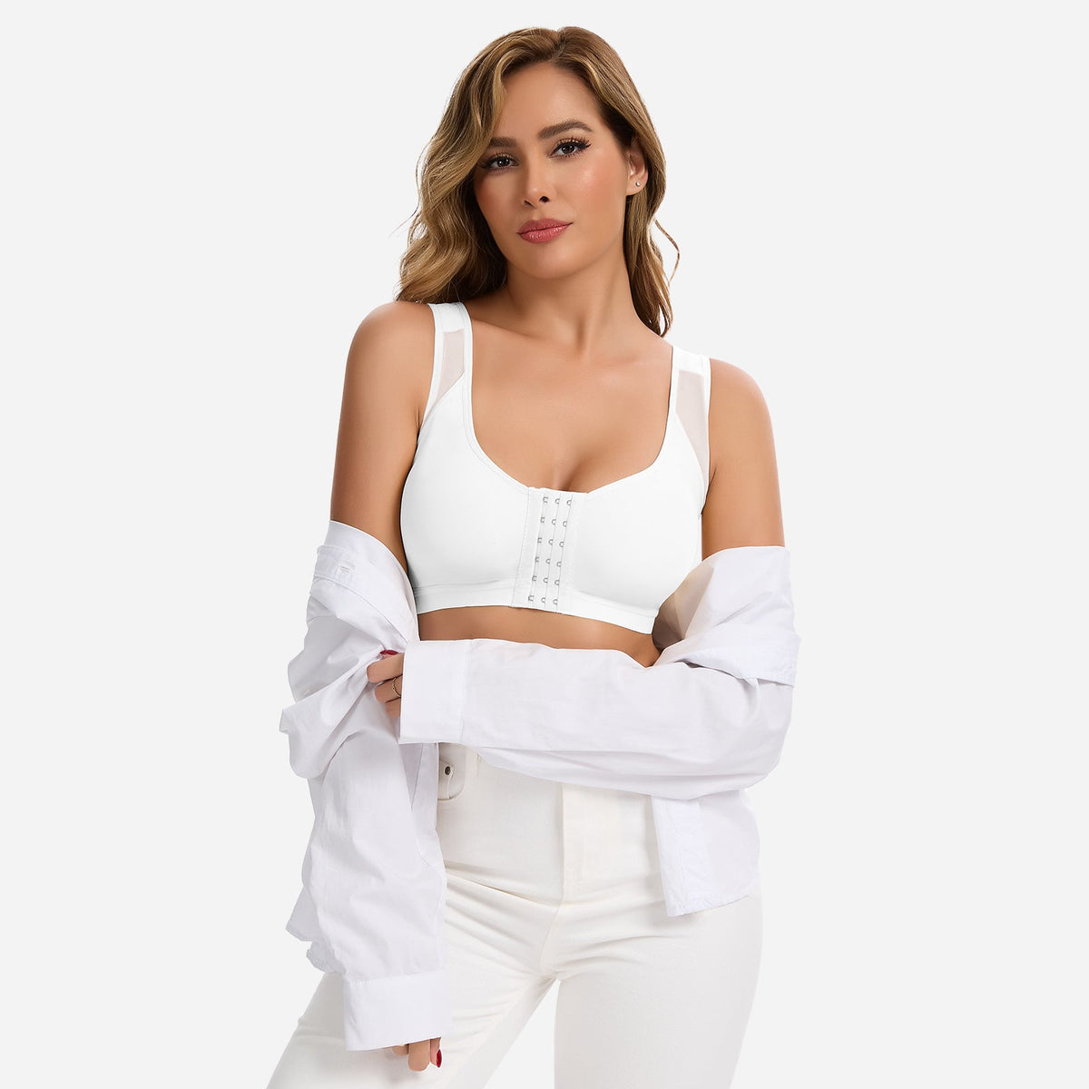 Julie - Soutien-gorge femme sans armatures à fermeture devant et confortable