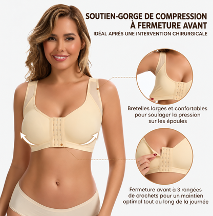 Julie - Soutien-gorge femme sans armatures à fermeture devant et confortable
