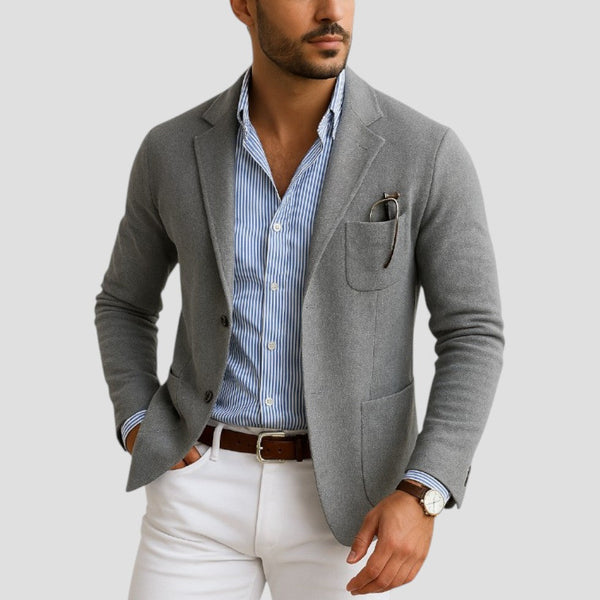 Julien - Blazer Homme en Maille Style Casual Smart pour l'Automne