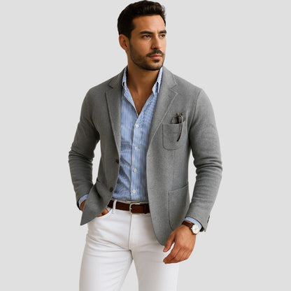 Julien - Blazer Homme en Maille Style Casual Smart pour l'Automne