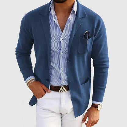 Julien - Blazer Homme en Maille Style Casual Smart pour l'Automne