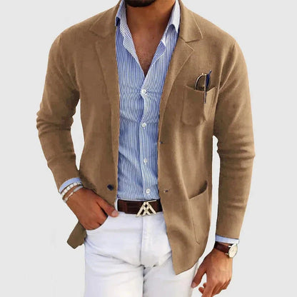Julien - Blazer Homme en Maille Style Casual Smart pour l'Automne