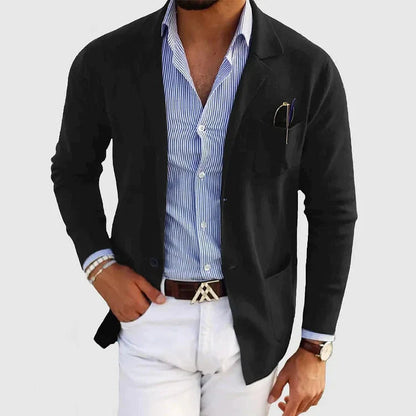 Julien - Blazer Homme en Maille Style Casual Smart pour l'Automne
