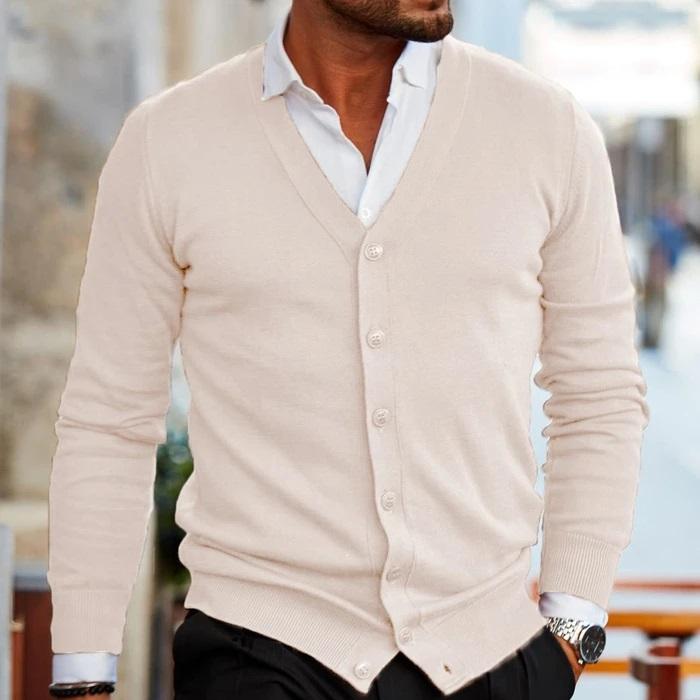 Julien - Cardigan Homme Casual Smart d'Automne en Maille Boutonné