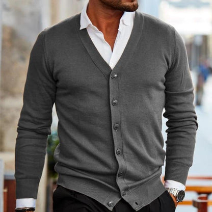 Julien - Cardigan Homme Casual Smart d'Automne en Maille Boutonné