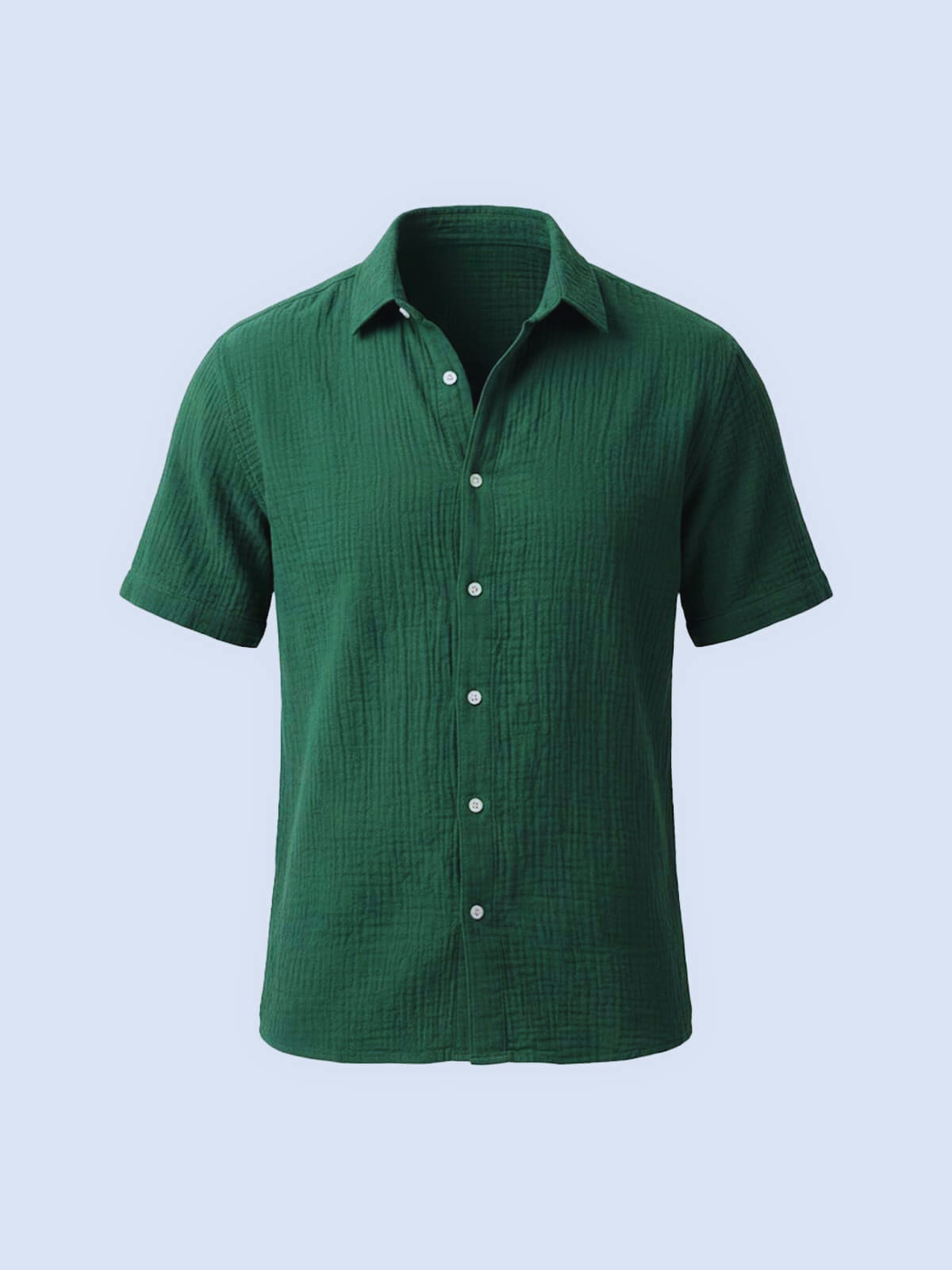 Julien - Chemise en Lin Homme Casual Manches Courtes avec Col Classique