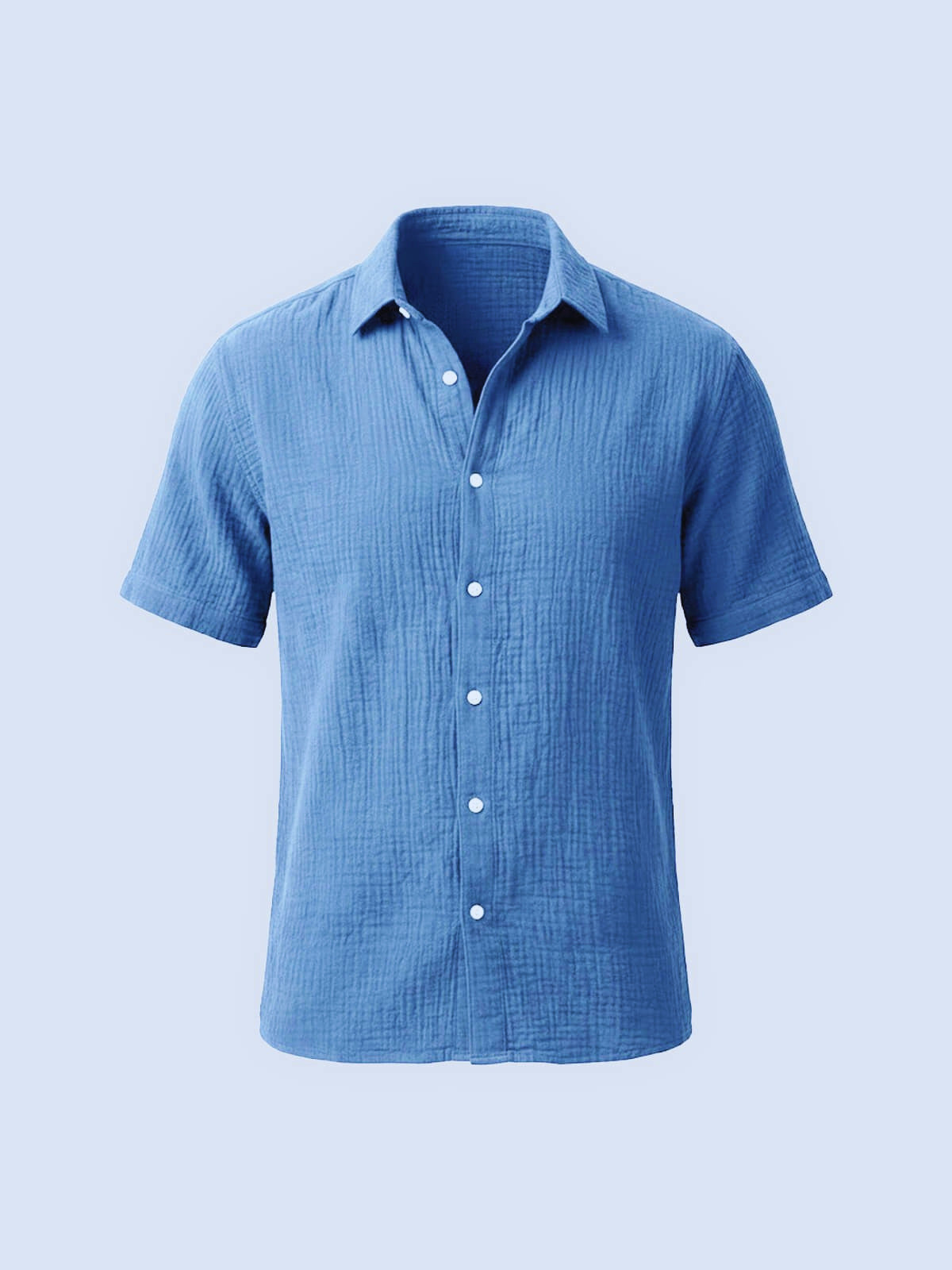Julien - Chemise en Lin Homme Casual Manches Courtes avec Col Classique