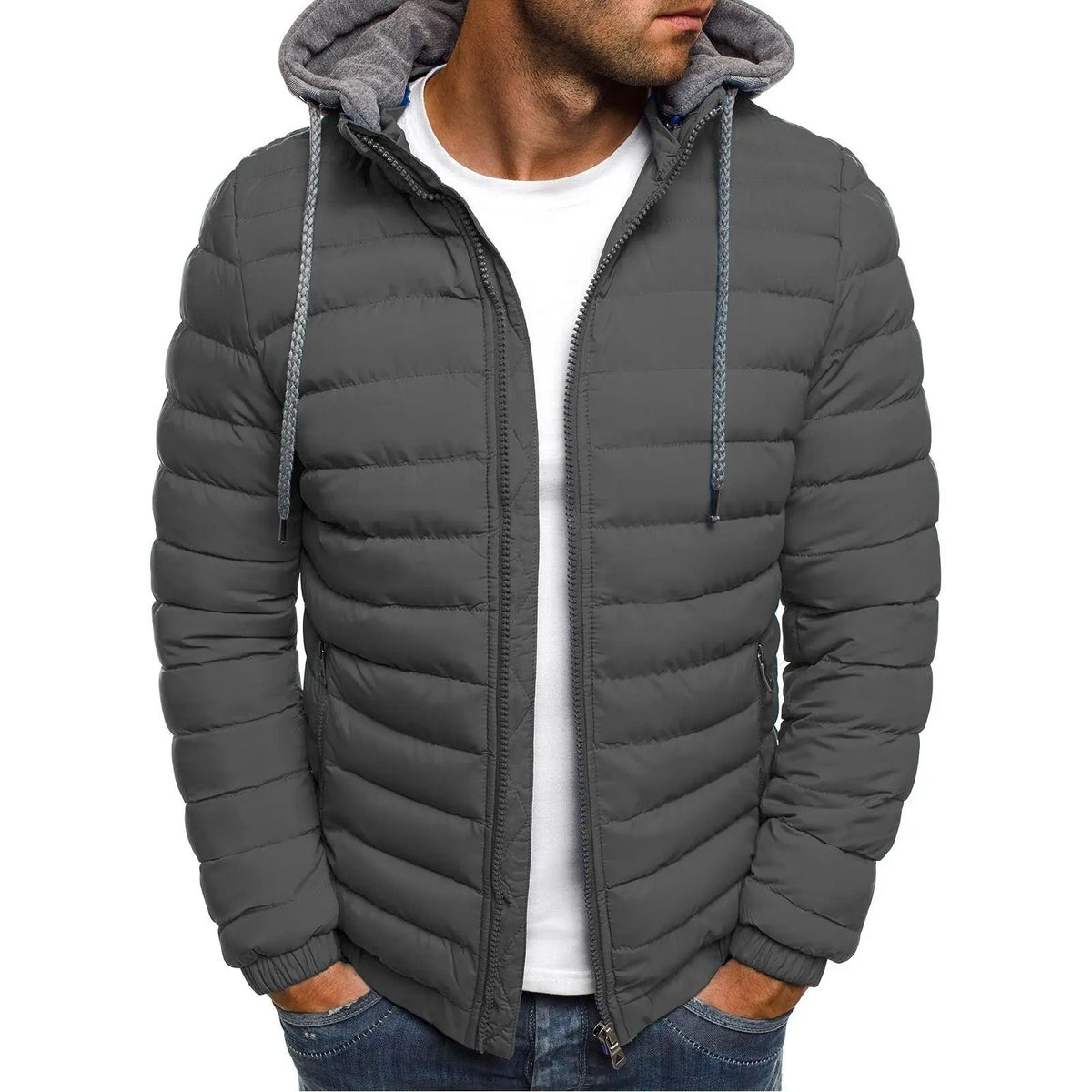 Julien - Doudoune Homme Imperméable avec Capuche pour la Mi-Saison