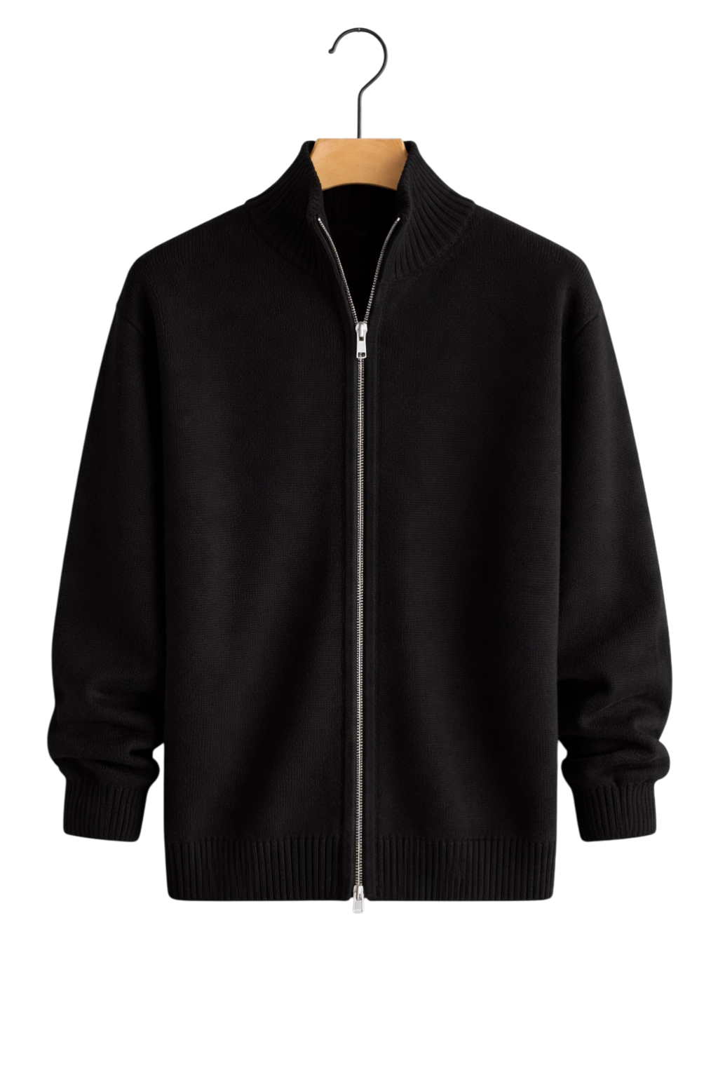 Julien - Gilet Homme Maille Casual Smart avec Fermeture Éclair et Col Montant