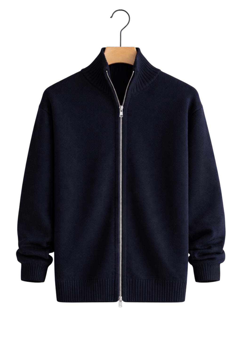 Julien - Gilet Homme Maille Casual Smart avec Fermeture Éclair et Col Montant