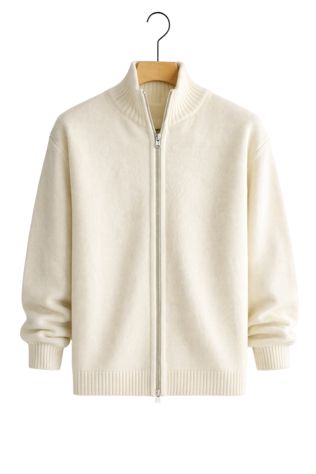 Julien - Gilet Homme Maille Casual Smart avec Fermeture Éclair et Col Montant