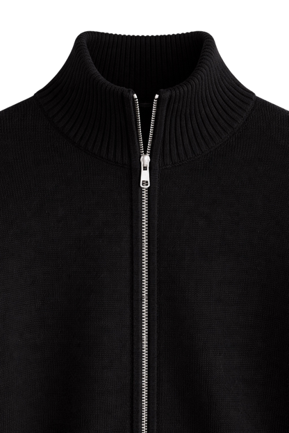 Julien - Gilet Homme Maille Casual Smart avec Fermeture Éclair et Col Montant