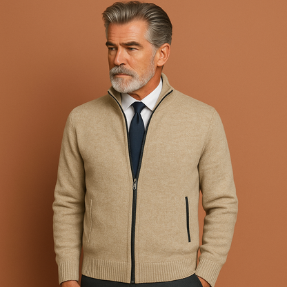 Julien - Gilet Homme Zippé en Maille Casual Smart pour l'Automne
