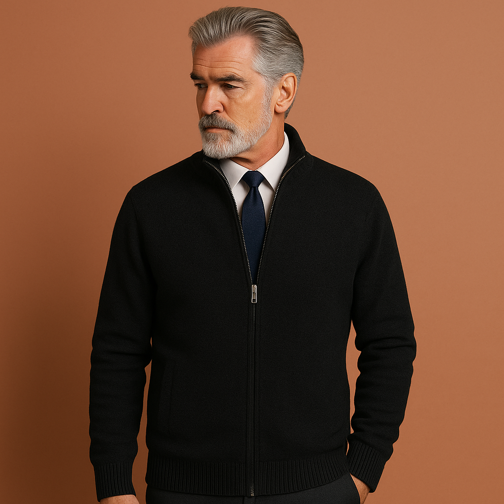 Julien - Gilet Homme Zippé en Maille Casual Smart pour l'Automne