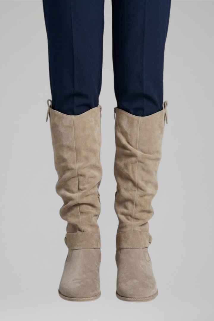 Juliette - Bottes Orthopédiques Femme Hautes pour l'Automne avec Détails Western