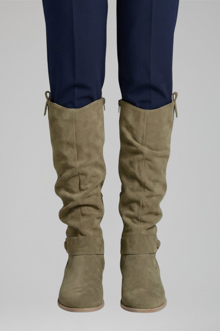 Juliette - Bottes Orthopédiques Femme Hautes pour l'Automne avec Détails Western