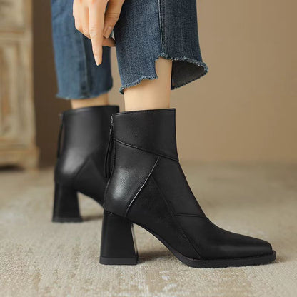 Juliette - Bottines Femme Confort avec Talon Large et Bout Carré Élégant