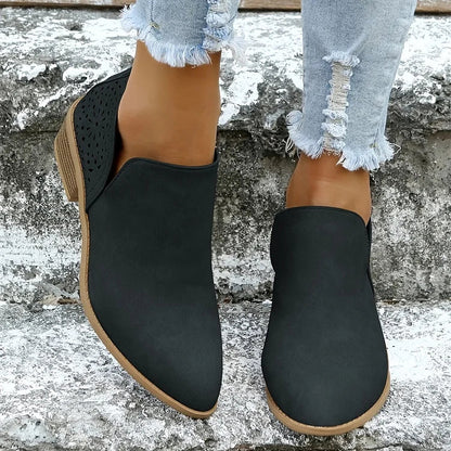 Juliette - Bottines Femme pour l'Automne avec Découpes et Talon Bloc