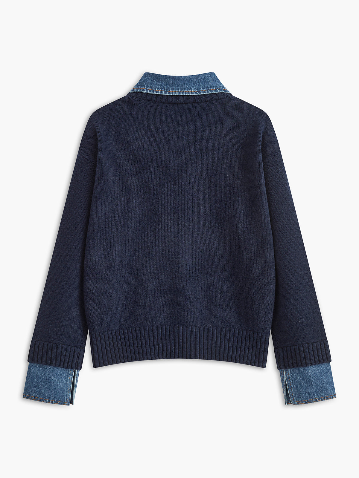 Juliette - Pull Femme Maille Col Polo avec Manches Longues et Poignets Côtelés
