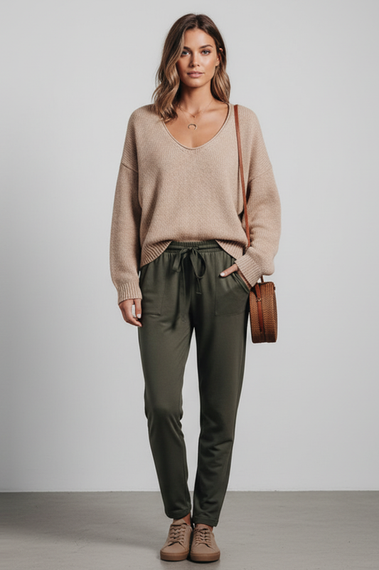 Juliette - Pull Femme Oversize en Maille pour l'Automne avec Col V