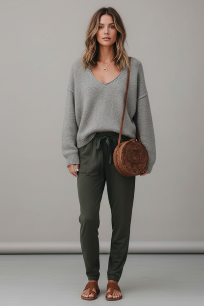 Juliette - Pull Femme Oversize en Maille pour l'Automne avec Col V