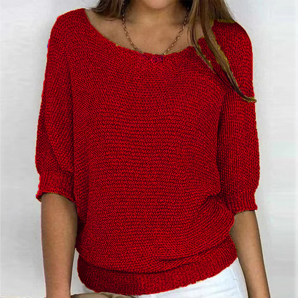 Juliette - Pull Femme d'Automne en Maille à Col Bateau Ample