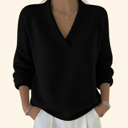 Juliette - Pull Femme en Cashmere Style avec Col en V pour l'Automne