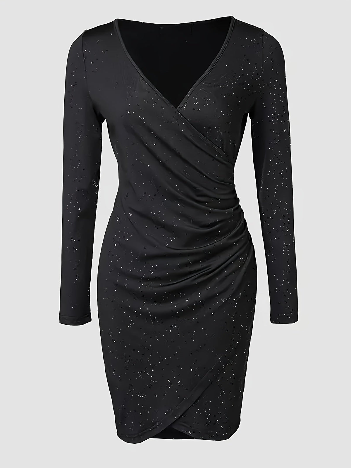 Juliette - Robe Femme Habillée Manches Longues pour Soirée avec Col V