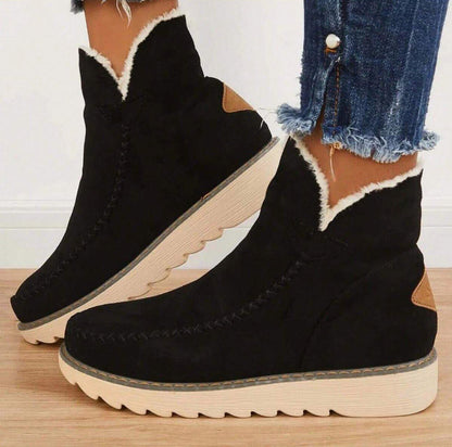 Léa - Bottines Femme Hiver Doublure Polaire avec Semelle Crantée