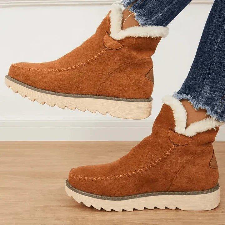 Léa - Bottines Femme Hiver Doublure Polaire avec Semelle Crantée