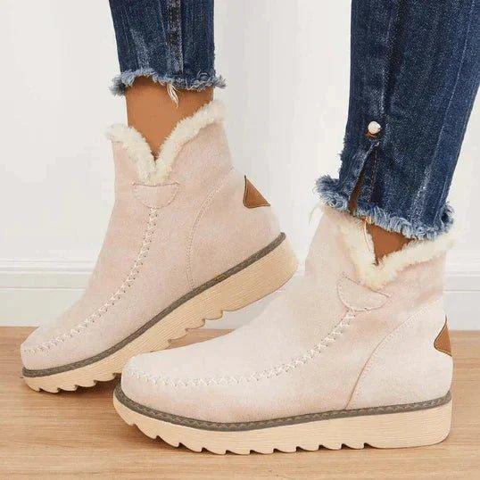 Léa - Bottines Femme Hiver Doublure Polaire avec Semelle Crantée