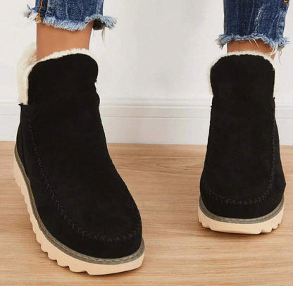Léa - Bottines Femme Hiver Doublure Polaire avec Semelle Crantée