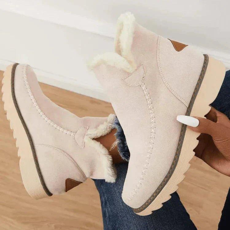 Léa - Bottines Femme Hiver Doublure Polaire avec Semelle Crantée