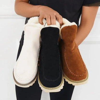 Léa - Bottines Femme Hiver Doublure Polaire avec Semelle Crantée
