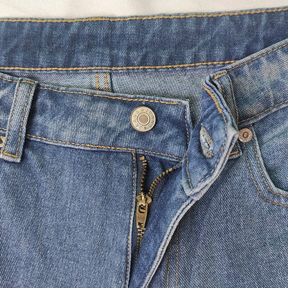 Léa - Jean Femme Large Taille Haute avec Ourlet Brut et Coupe Casual
