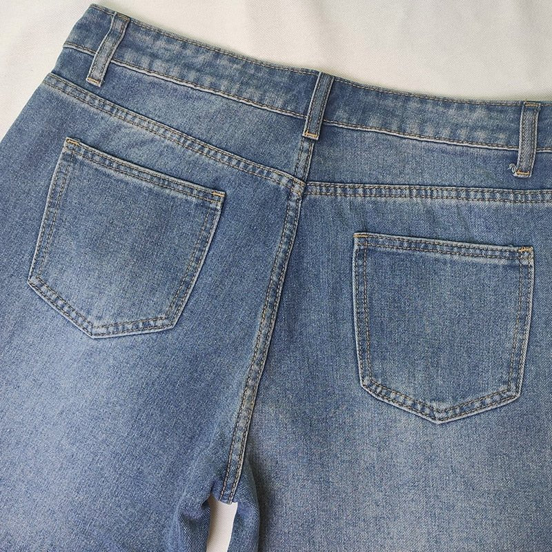 Léa - Jean Femme Large Taille Haute avec Ourlet Brut et Coupe Casual