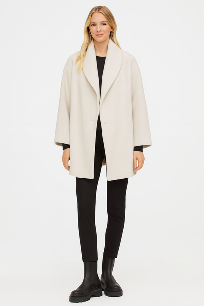 Léa - Manteau Femme Hiver Oversize avec Capuche et Coupe Enveloppante