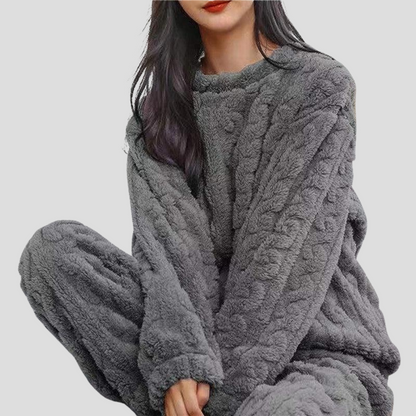 Léa - Pyjama femme long et chaud d'hiver avec manches longues et oversize