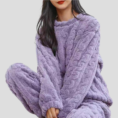 Léa - Pyjama femme long et chaud d'hiver avec manches longues et oversize